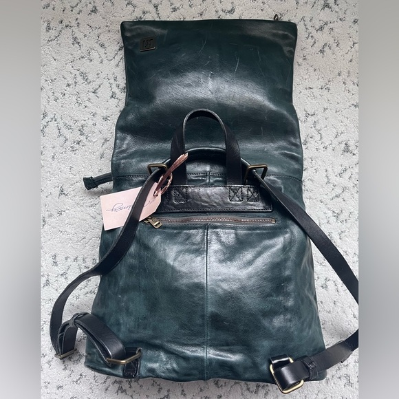 NWT A.S.98 Eco-Friendly Vintage Leather Backpack in Emerald and black.Stunning! - Picture 5 of 16